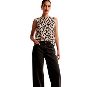 Abercrombie & Fitch Animal Print Shell Top